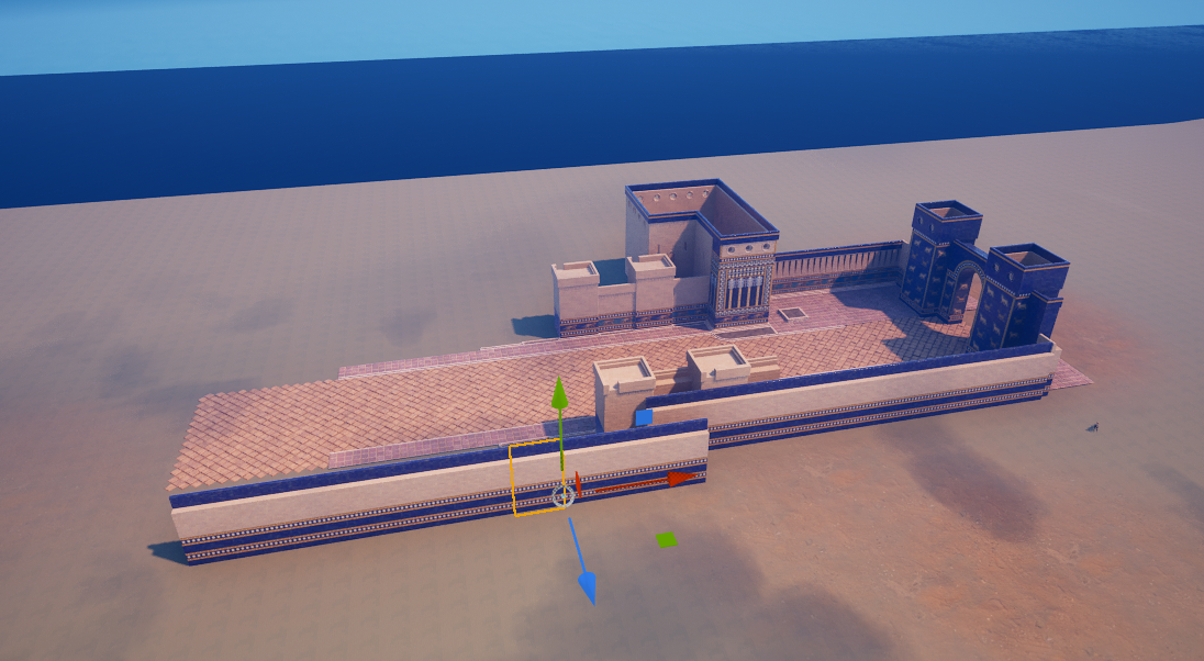Overhead view of the building complex