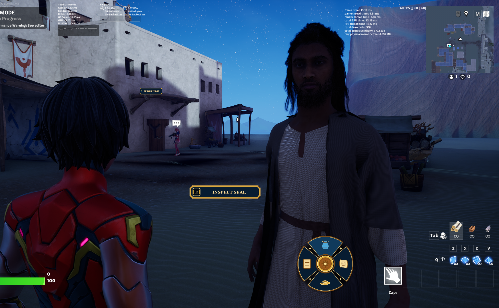 Nighttime gameplay conversation with the new character